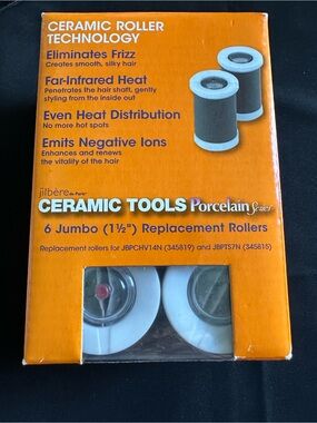 Jilbere de Paris NIB replacement ceramic rollers. 6 Jumbo 1-1/2” rollers